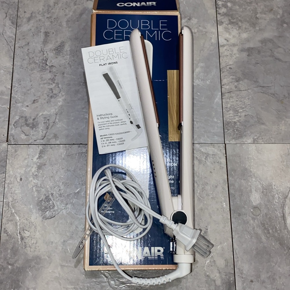 Double ceramic Conair 1 inch flat iron straightener women hair tools styling